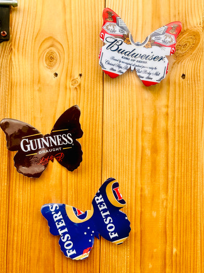 Budweiser  recycled tin can butterfly for garden