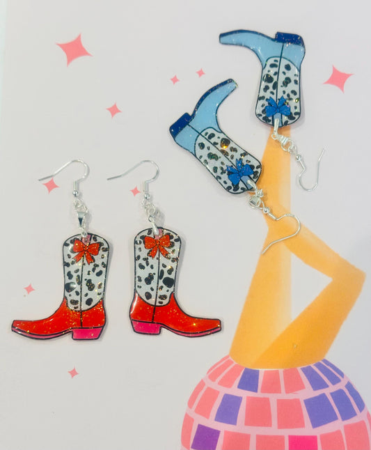 Cowgirl boot earrings