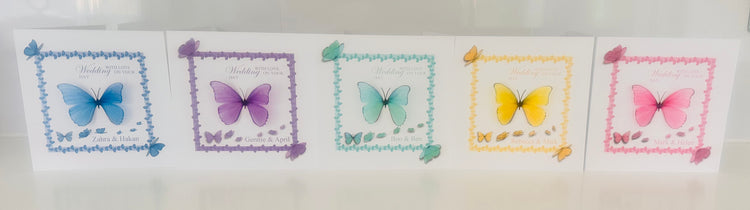 Personalised Wedding Card, Keepsake Wedding Card, 3D Butterfly Wedding Card