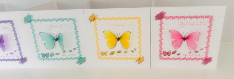 Personalised Wedding Card, Keepsake Wedding Card, 3D Butterfly Wedding Card