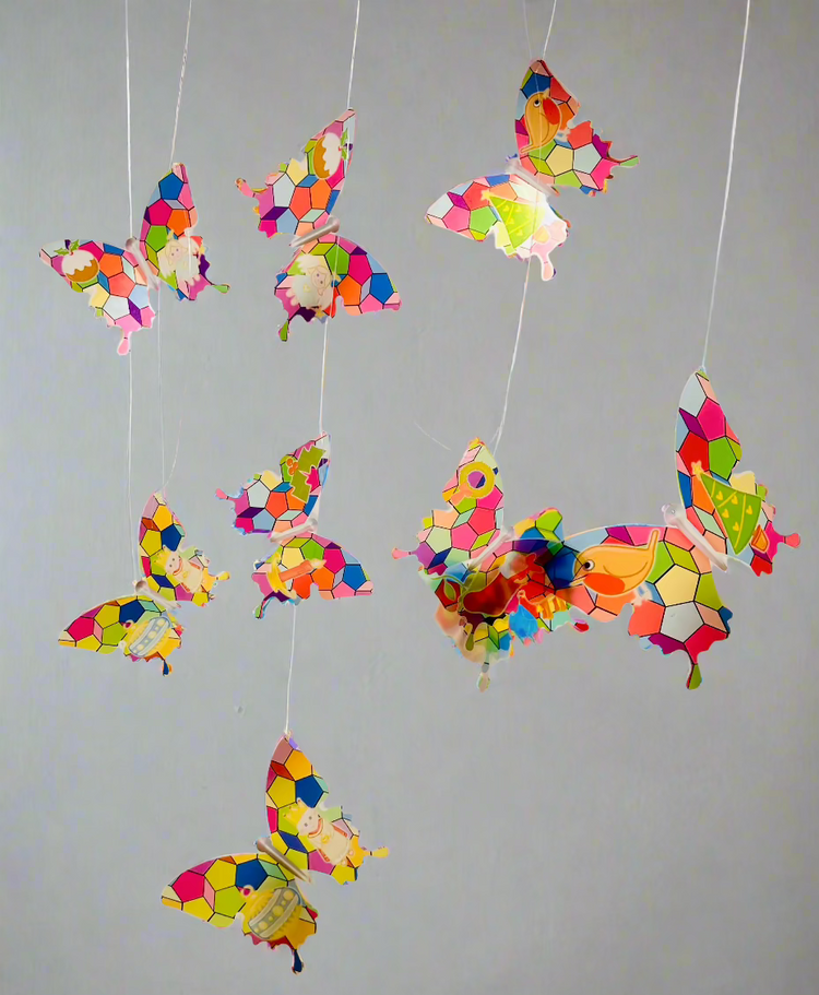 butterfly hanging stained glass decor