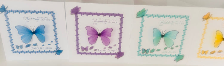 Personalised Wedding Card, Keepsake Wedding Card, 3D Butterfly Wedding Card