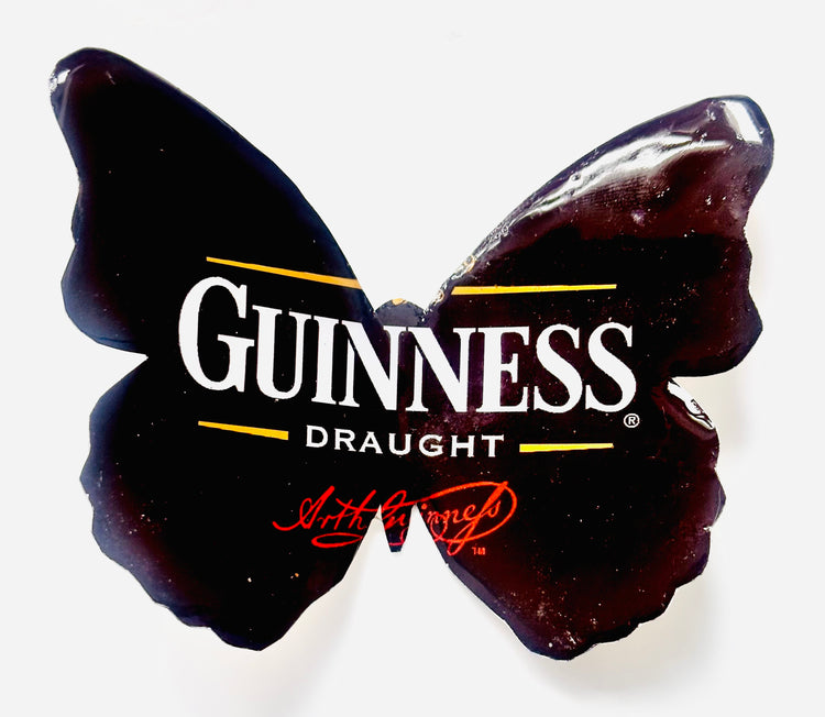 Guinness recycled can butterfly