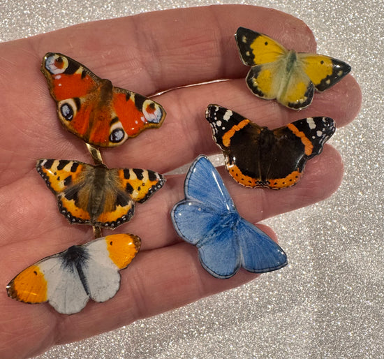 British butterflies enamel pins