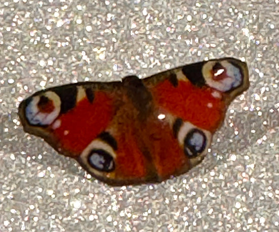 red peacock enamel butterfly pin