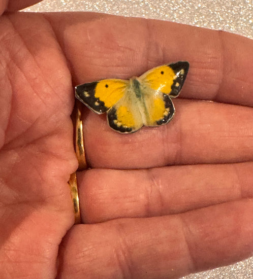 Clouded yellow butterfly pin