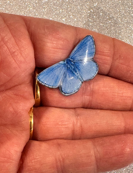 Common blue butterfly pin lapel brooch