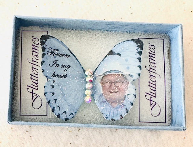 resin butterfly  photo memento funeral, memorial