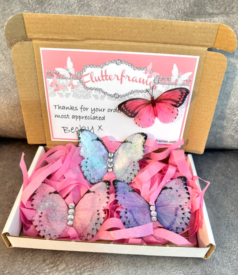 Beautiful pastel garden butterflies bling 