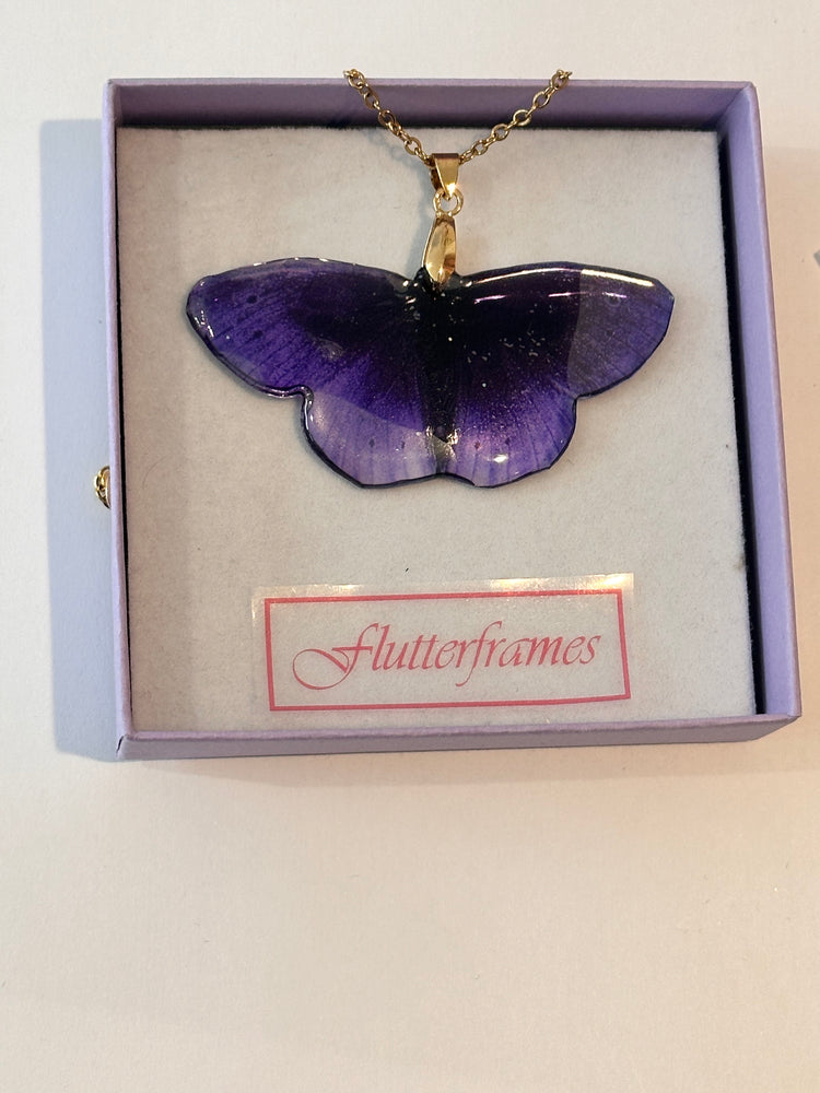 Purple butterfly pendant. They look like real butterflies.Purple butterfly Resin translucent butterfly necklace.Unique.Mom,Mum,mother gift