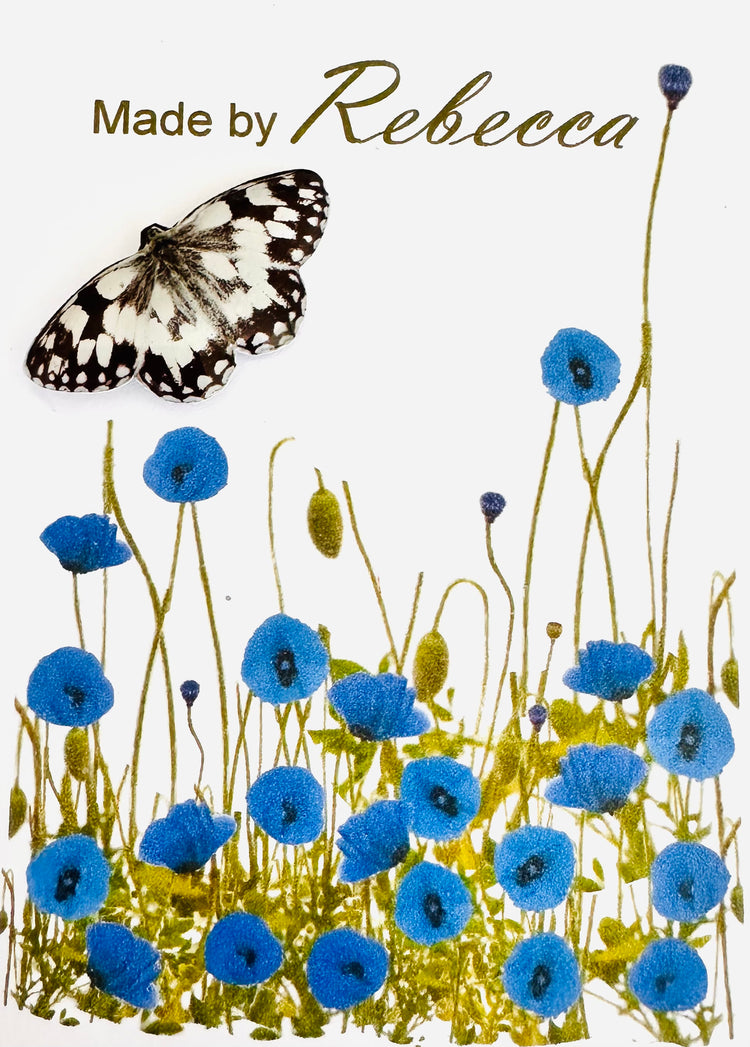 Marbled White butterfly pin made with soda cans