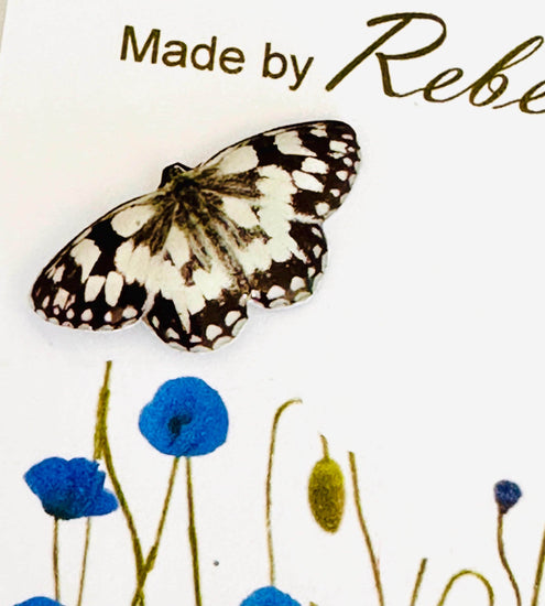 Marbled white  butterfly tin pins