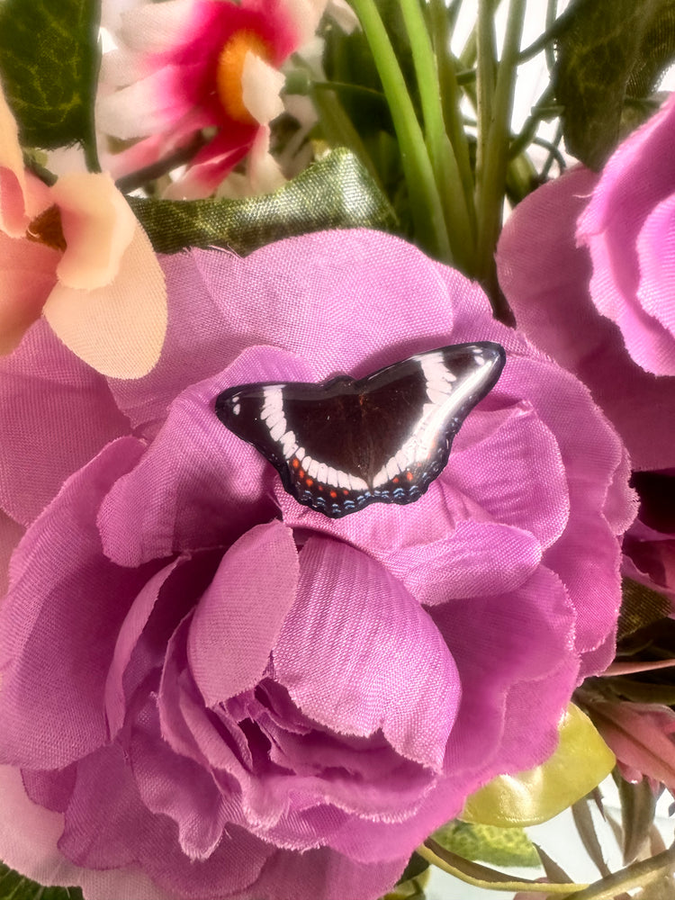 Purple Emperor butterfly brooch