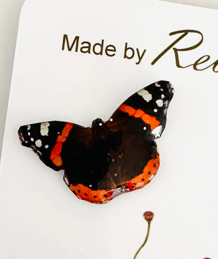 Red Admiral British butterflies butterfly brooch