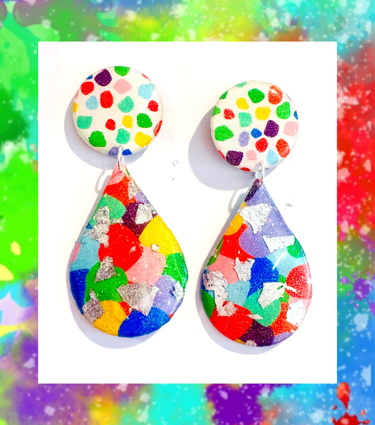 big colourful statement earrings