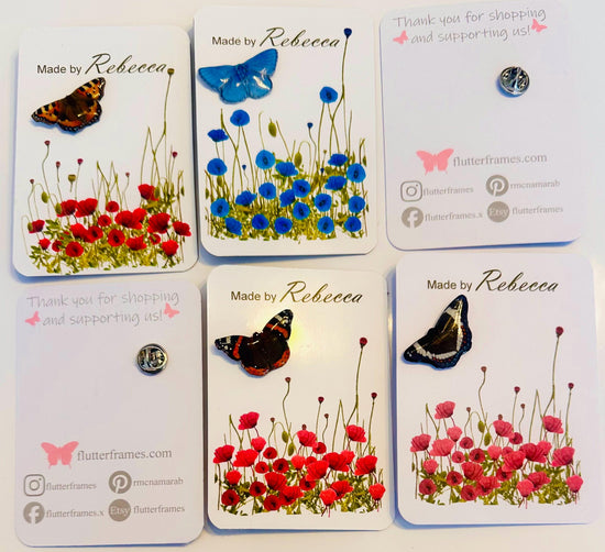  butterfly tin pins