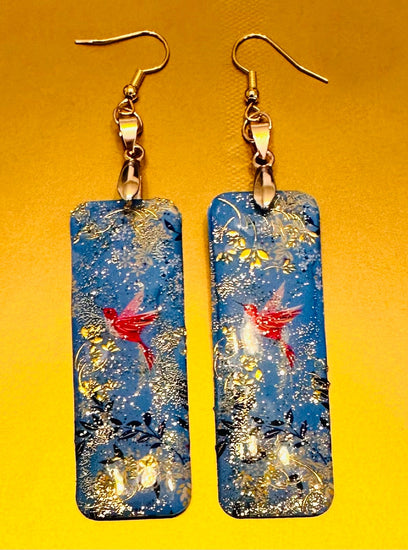 earrings made from tin cans