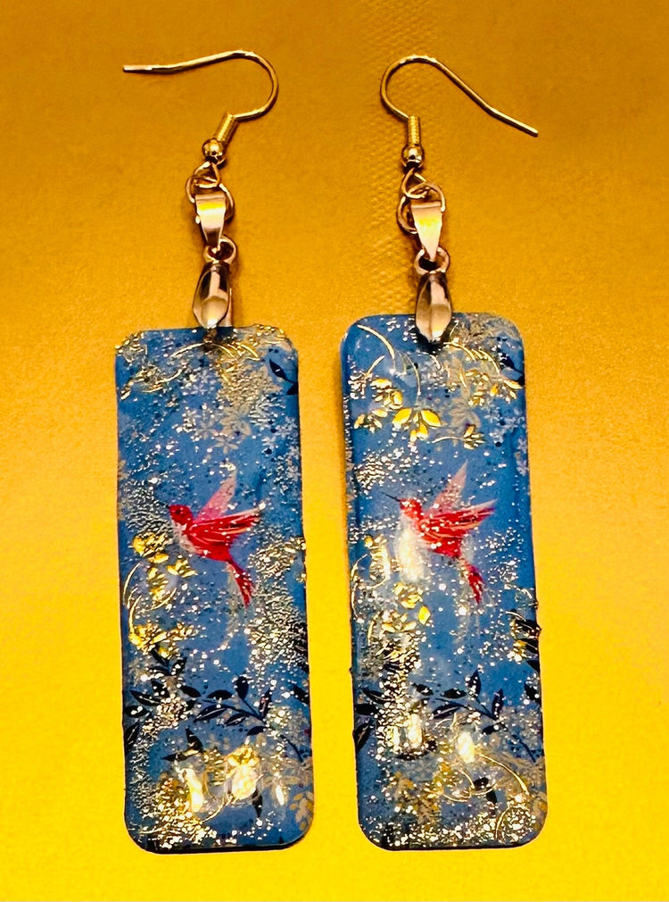 earrings made from tin cans