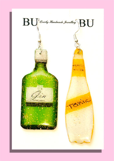 Gin and Tonic tin can earrings