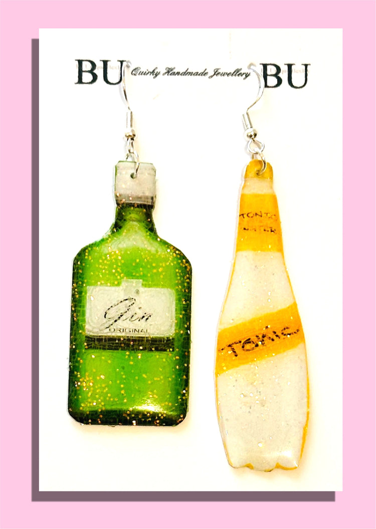 Gin and Tonic tin can earrings