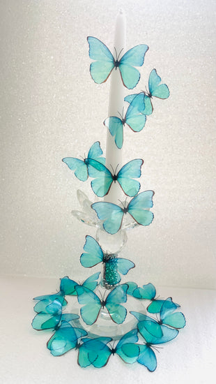 Turquoise 3d butterfly handmade stickers