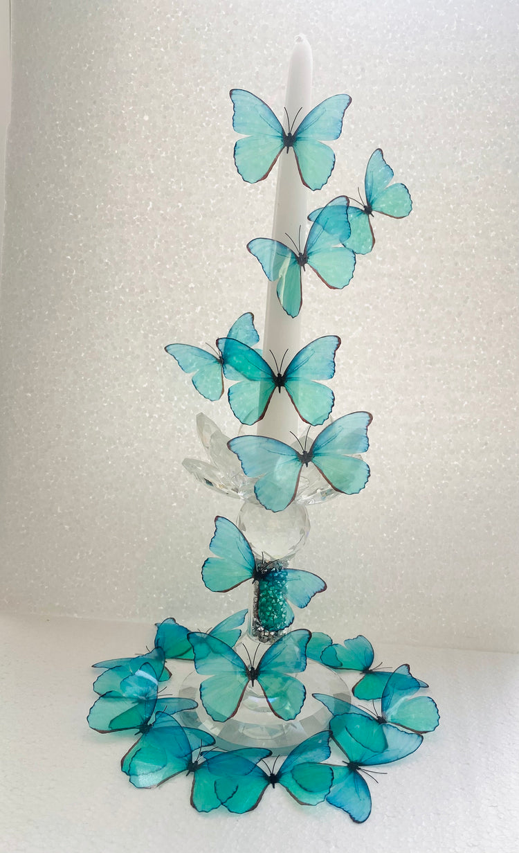 Beautiful 3D Turquoise Butterflies, set of 18, 7cm wide. Embellishments, card making, wall decor, decorative Teal butterflies,wedding decor