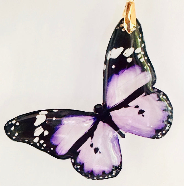 Lilac monarch butterfly resin charm