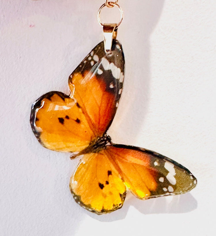 Orange Monarch   resin butterfly earrings