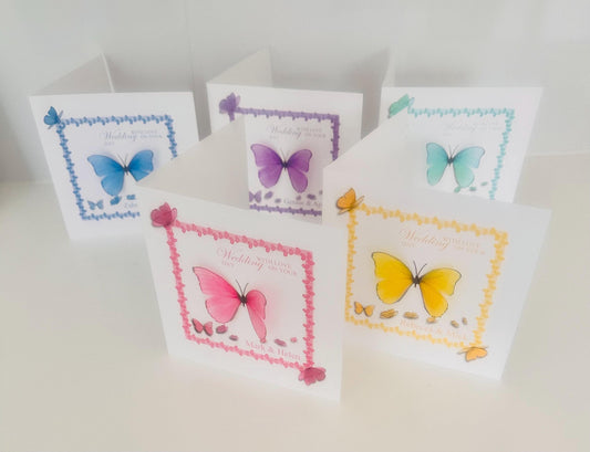 Personalised Wedding Card, Keepsake Wedding Card, 3D Butterfly Wedding Card, Luxury Wedding Card,3d Butterfly Card. Personalised Butterfly