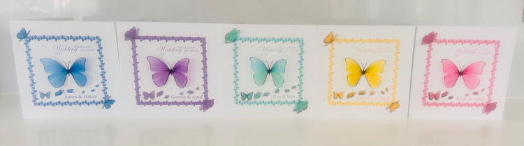 Personalised Wedding Card, Keepsake Wedding Card, 3D Butterfly Wedding Card, Luxury Wedding Card,3d Butterfly Card. Personalised Butterfly