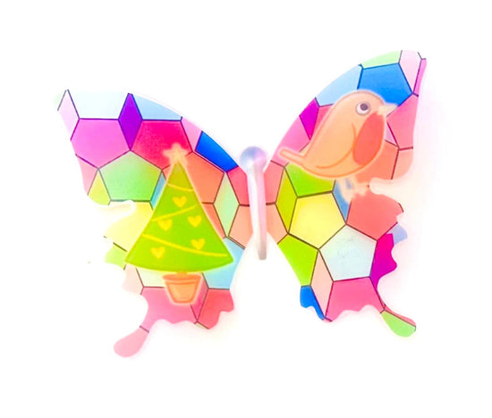 Christmas stained glass 3d butterfly decorations