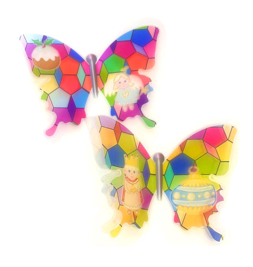 Christmas butterfly stained glass 3d handing butterflies