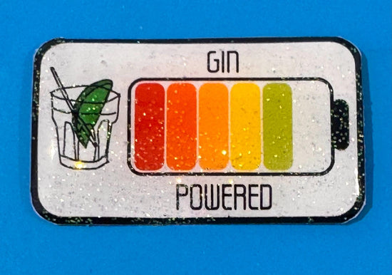 gin lover  gift . Gin powered pin lapel recycled enamel pin