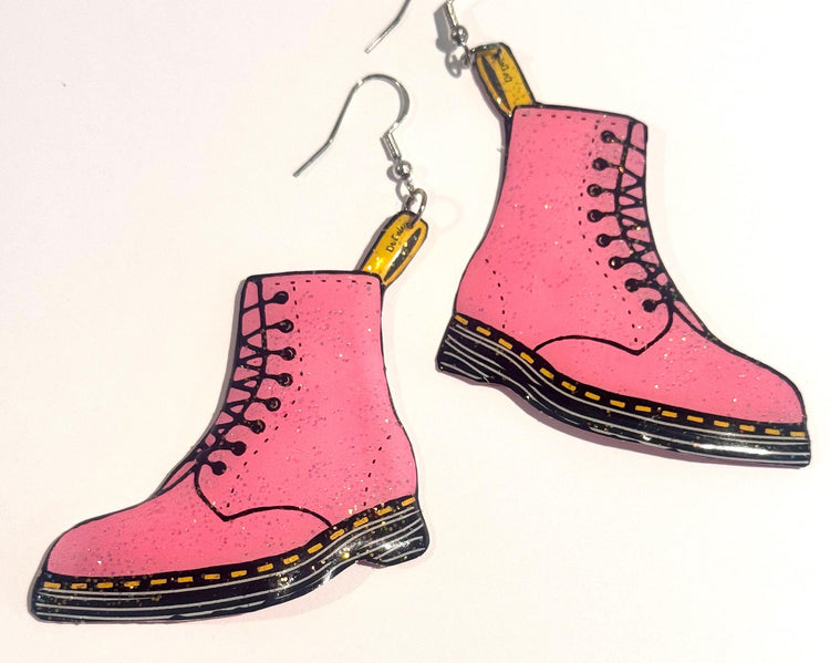 Dr Marten's boot earrings,lilac,pink or blue earrings, DM's style earrings.