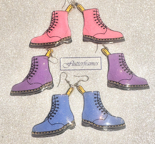 Dr Marten's boot style earrings