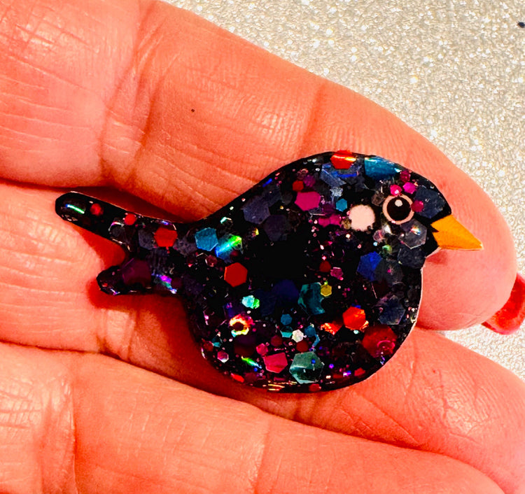 Blackbird unique enamel pin