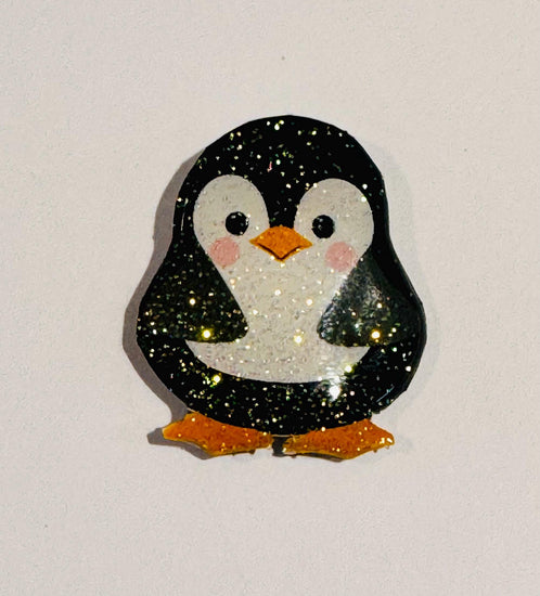 Penguin enamel pin handmade recycled tin cans