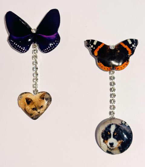 photo pet  pretty dangle diamante pins