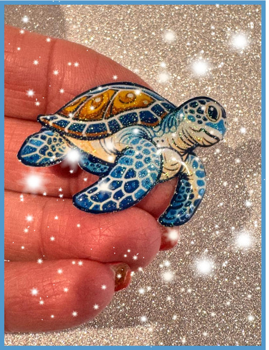 Recycled Sea Turtle pin brooch