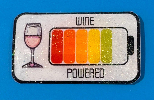 Wine powered, Wine lover.Wine addict gift.Lapel Pin, Badge