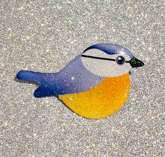 Handmade Blue Bluetit Pin