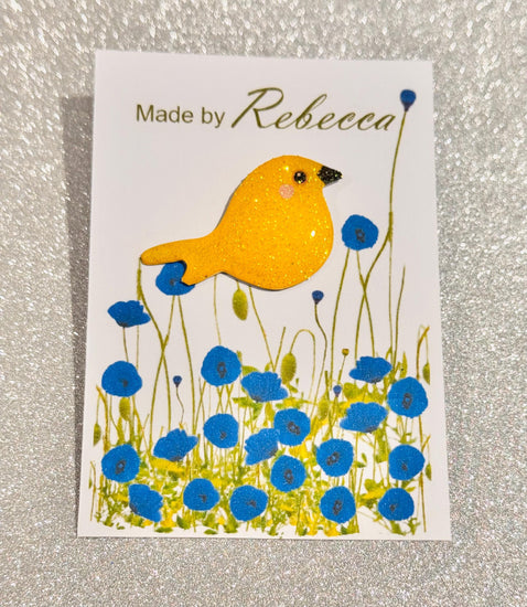 Canary enamel Pin. Yellow bird pin brooch-lapel-badge.Bird lover gift.Canary bird pi