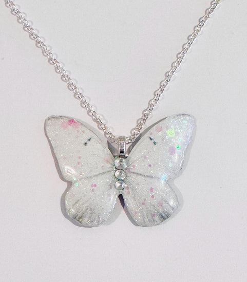 Sparkly white butterfly jewellery.  Very unique and chic.