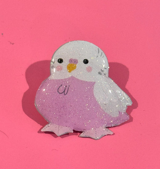 pink Budgerigar  enamel pins