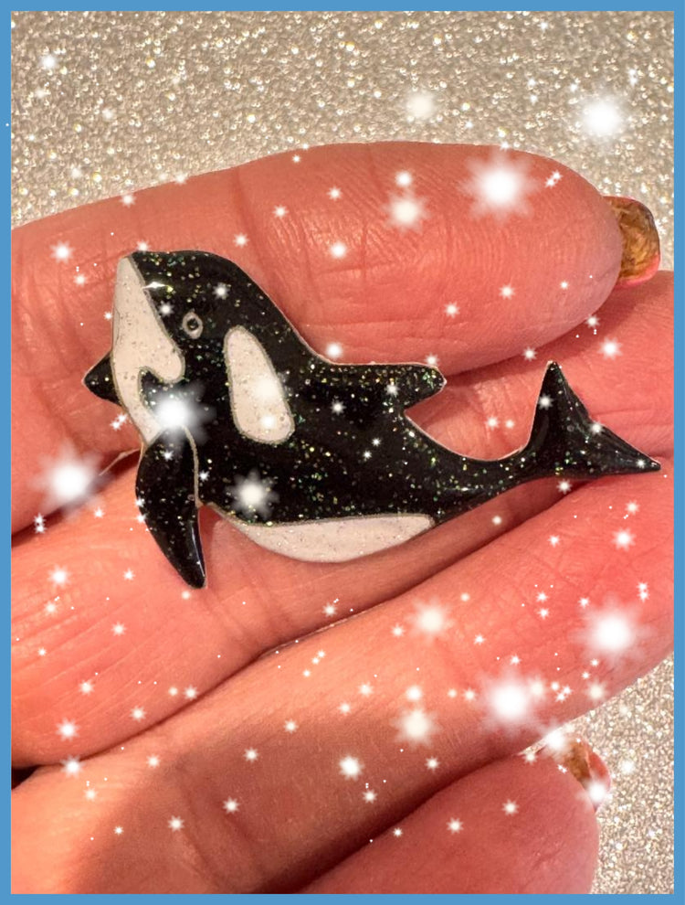 Killer whale, Orca handmade pin. Scuba diving gift