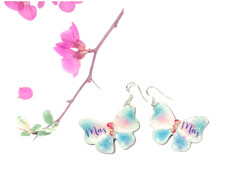 personalised butterfly  earrings