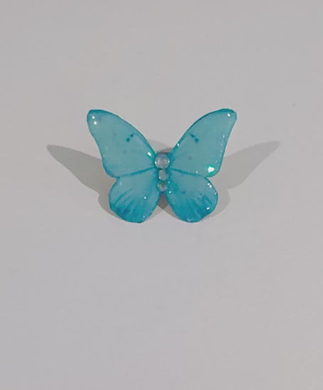 Turquoise butterfly enamel pin.Butterfly brooch-lapel-badge.Butterfly lover gift