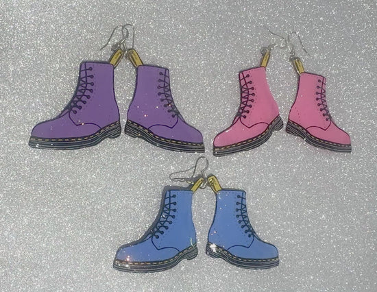 Dr Marten's boot  earrings recycled tin