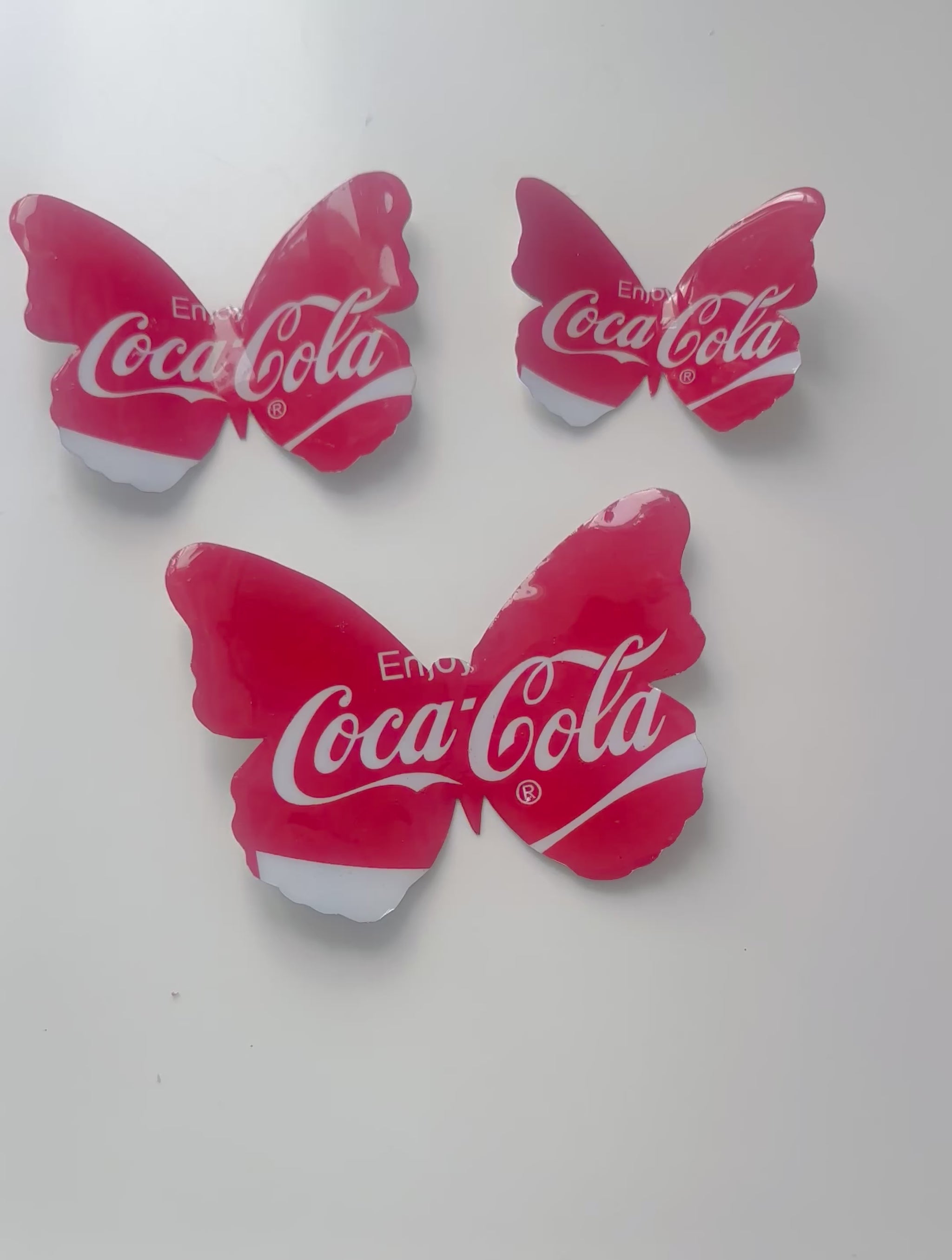  Recycled Coca Cola  butterflies from tin cans