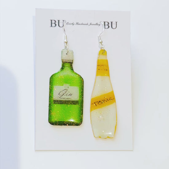 gin and tonic fun unusual earrings for barmaid